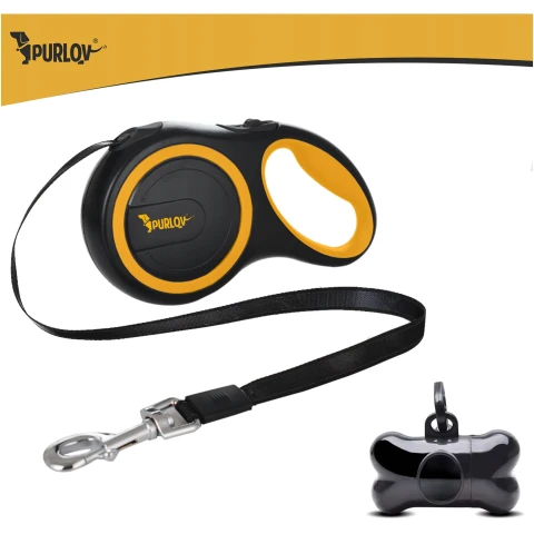 Smycz Automatyczna dla Dużego Psa PURLOV 8m 50kg Mocna Taśma z Blokadą XXL Maksymalna długość smyczy: 8 m