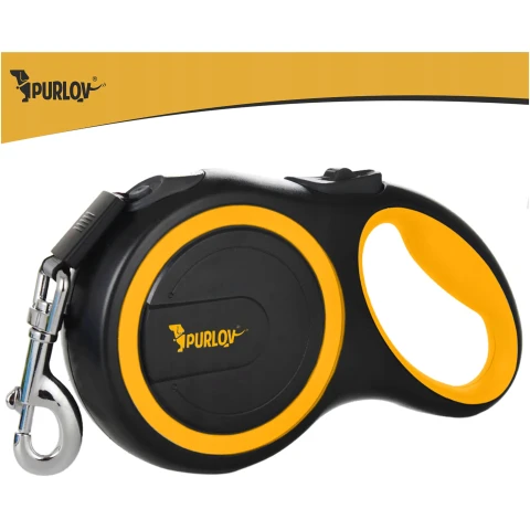 Smycz Automatyczna dla Dużego Psa PURLOV 8m 50kg Mocna Taśma z Blokadą XXL Cechy dodatkowe: z blokadą