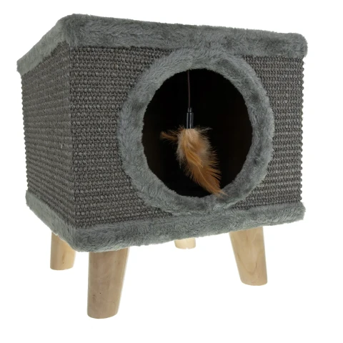 Drapak dla Kota Legowisko Domek dla Kotów Budka Posłanie Stabilny + Zabawka