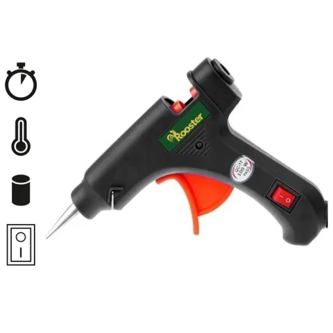 PISTOLET DO KLEJU NA GORĄCO 25W (METALOWA DYSZA) +10 WKŁADÓW KLEJU 7x150mm Seria: SL