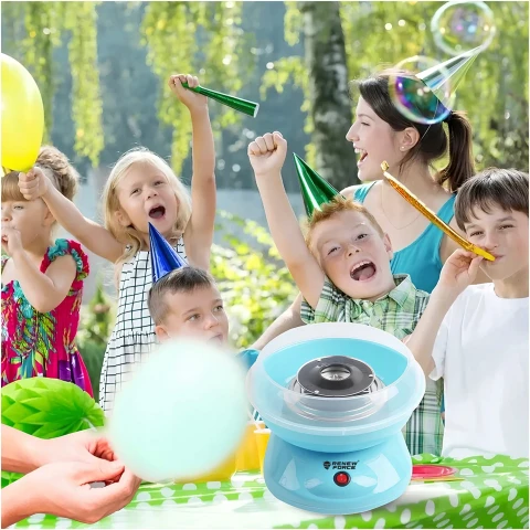 MASZYNKA MASZYNA DO ROBIENIA WATY CUKROWEJ DOMOWA IMPREZA + PATYCZKI ZESTAW Moc: 450 W