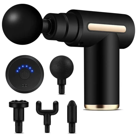 MASAŻER CIAŁA PISTOLET DO MASAŻU GUN + 4 KOŃCÓWKI + AKUMULATOR USB-C