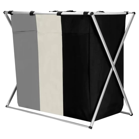 KOSZ ORGANIZER 146L NA PRANIE ODZIEŻ BIELIZNĘ 3 KOMORY XL SKŁADANY MOCNY Pojemność: 146 l