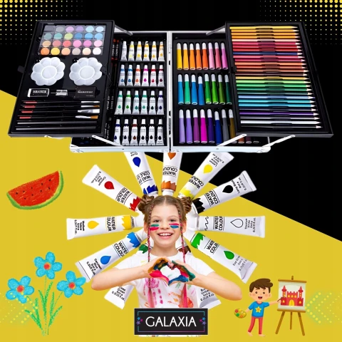 ZESTAW DO MALOWANIA DLA DZIECI Dziewczynek Artystyczny Plastyczny WALIZKA