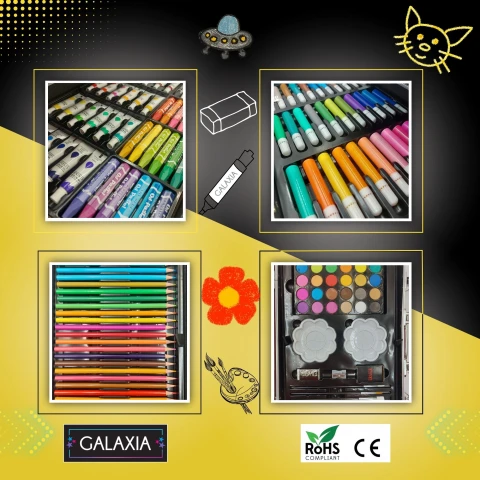 ZESTAW DO MALOWANIA DLA DZIECI Dziewczynek Artystyczny Plastyczny WALIZKA Kolor: Wielokolorowy