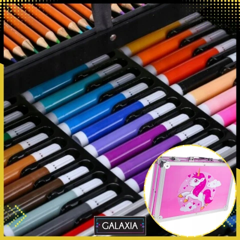 ZESTAW DO MALOWANIA DLA DZIECI Dziewczynek Artystyczny Plastyczny WALIZKA Liczba sztuk w zestawie: 145 szt.