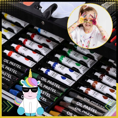 ZESTAW DO MALOWANIA DLA DZIECI Dziewczynek Artystyczny Plastyczny WALIZKA