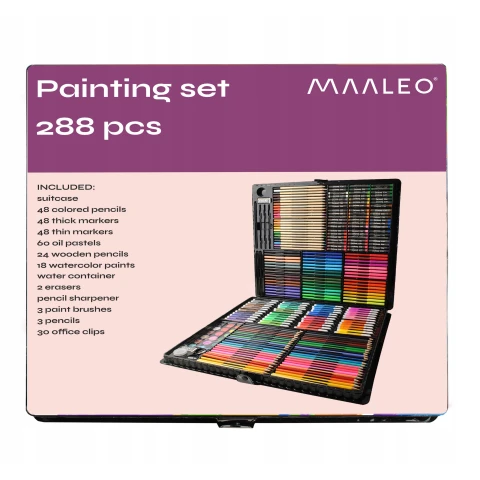 Zestaw do Malowania Artystyczny dla Dzieci Walizka Farby Malarski 288 el