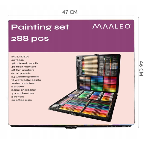 Zestaw do Malowania Artystyczny dla Dzieci Walizka Farby Malarski 288 el Bohater / Bajka: brak