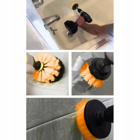 Szczotki Sprzątające na Wkrętarkę Wiertarkę + Pady Materiał wykonania: drut nylonowy, tworzywo sztuczne, inny materiał