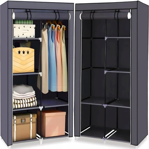 MATERIAŁOWA SZAFA TEKSTYLNA SKŁADANA GARDEROBA ORGANIZER NA UBRANIA XXL