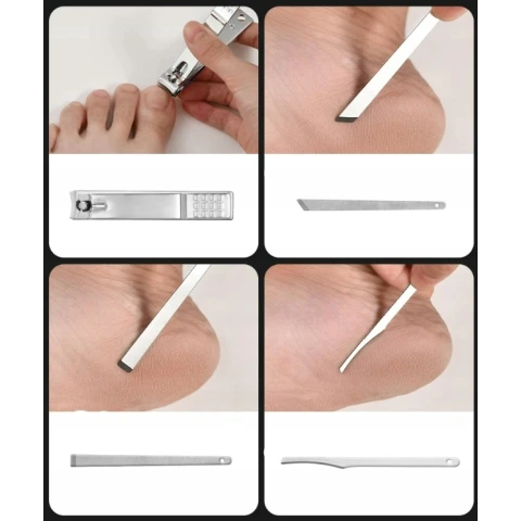 ZESTAW DO MANICURE PAZNOKCI PEDICURE 20 EL ETUI PRZYBRONIK CĄŻKI NOŻYCZKI