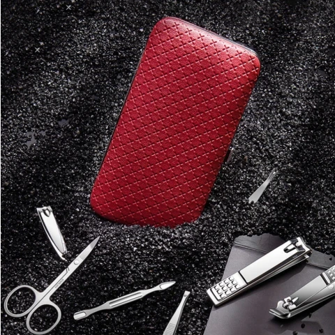 ZESTAW DO MANICURE PAZNOKCI PEDICURE 20 EL ETUI PRZYBRONIK CĄŻKI NOŻYCZKI