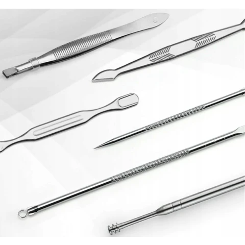 ZESTAW DO MANICURE PAZNOKCI PEDICURE 20 EL ETUI PRZYBRONIK CĄŻKI NOŻYCZKI