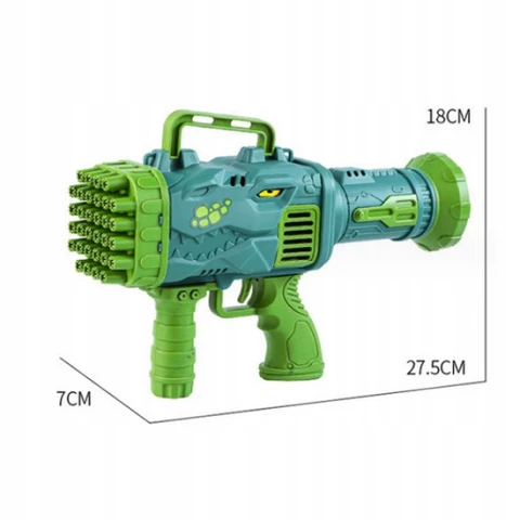 PISTOLET na bańki mydlane DO BANIEK MYDLANYCH BAZUKA BAŃKOWA dinozaur 32 Bohater / Bajka: Inny (dinozaur)