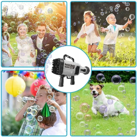 PISTOLET na bańki mydlane DO BANIEK MYDLANYCH BAZUKA BAŃKOWA dinozaur 32 Kolor: zielony