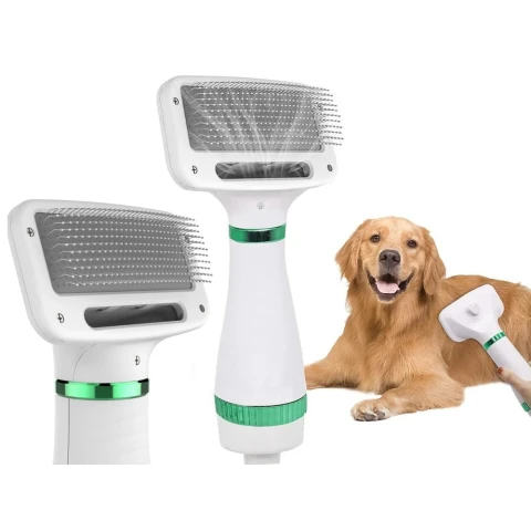 SUSZARKA SZCZOTKA GRZEBIEŃ 2w1 DLA PSA ZWIERZĄT, Włosie stal nierdzewna