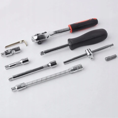 Ale Hity | ZESTAW KLUCZY NASADOWYCH BITÓW GRZECHOTKA ADAPTERY KLUCZE NASADOWE 46szt