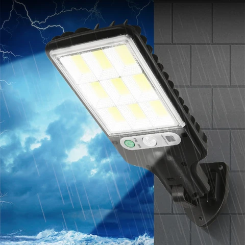 MOCNA LAMPA SOLARNA LED COB ULICZNA CZUJNIK RUCHU ZMIERZCHU Z PILOTEM, Długość 215 mm