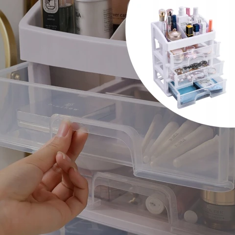 SZKATUŁKA PUDEŁKO NA KOSMETYKI SZUFLADY XXL Szerokość produktu: 23.3 cm