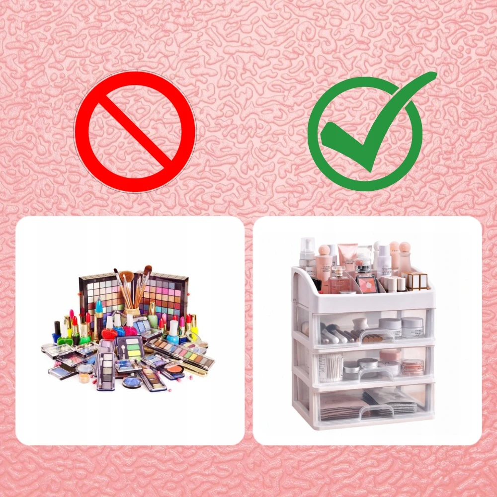 SZKATUŁKA PUDEŁKO NA KOSMETYKI SZUFLADY XXL Głębokość produktu: 17 cm