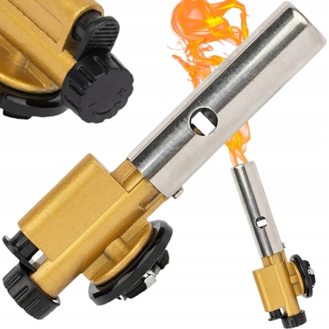 Palnik Gazowy Na Kartusze Mosiężny + 6 Gaz Kartusz