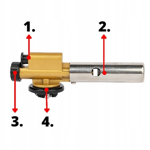 Palnik Gazowy Na Kartusze Mosiężny + 6 Gaz Kartusz Waga produktu z opakowaniem jednostkowym: 4 kg