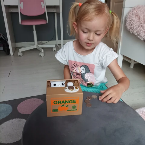 Skarbonka Kot Kotek Interaktywna Automat Miałczy Otwierana Prezent Dzieci, Kolor wielokolorowy