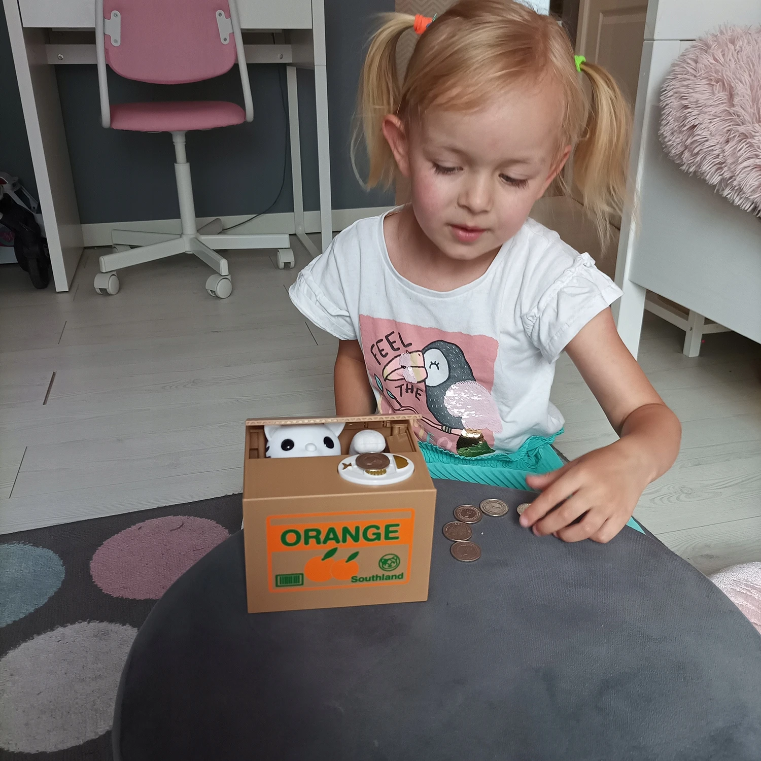 Skarbonka Kot Kotek Interaktywna Automat Miałczy Otwierana Prezent Dzieci, Kolor wielokolorowy