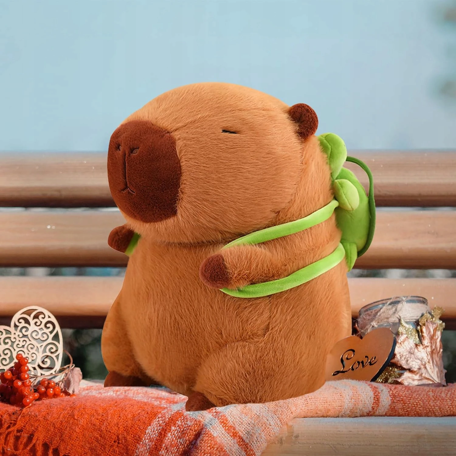 Ale Hity: MASKOTKA KAPIBARA PLUSZAK ZABAWKA PLUSZOWA Z PLECAKIEM ŻÓŁWIK BORSUK BÓBR