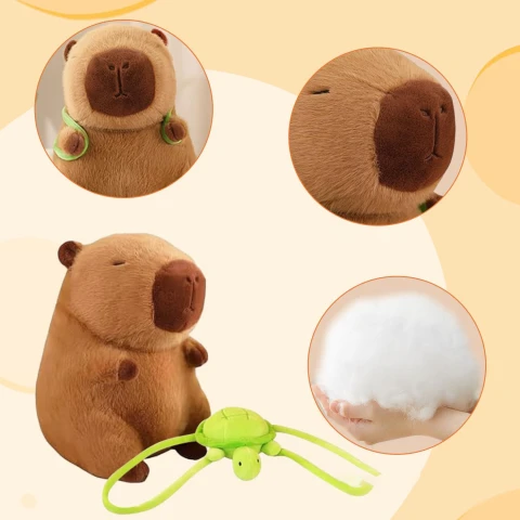 MASKOTKA KAPIBARA PLUSZAK ZABAWKA PLUSZOWA Z PLECAKIEM ŻÓŁWIK BORSUK BÓBR Rodzaj: żółw