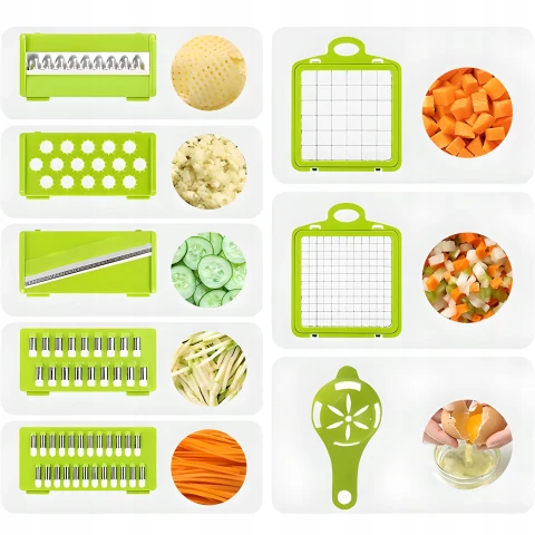 KRAJALNICA SZATKOWNICA DO WARZYW I OWOCÓW WIELOFUNKCYJNA TARKA SIEKACZ 13w1