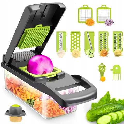 Ale Hity: KRAJALNICA SZATKOWNICA DO WARZYW I OWOCÓW WIELOFUNKCYJNA TARKA SIEKACZ 13w1