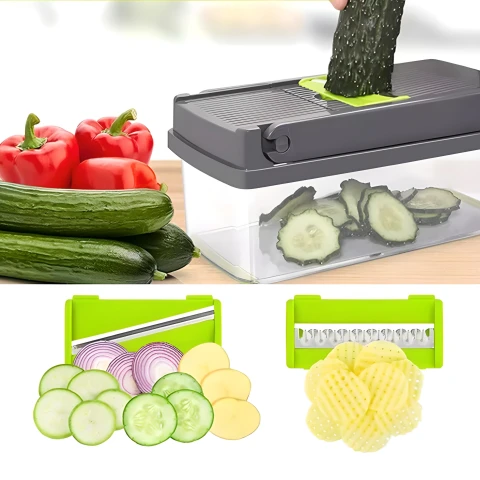 KRAJALNICA SZATKOWNICA DO WARZYW I OWOCÓW WIELOFUNKCYJNA TARKA SIEKACZ 13w1 Zasilanie: ręczne