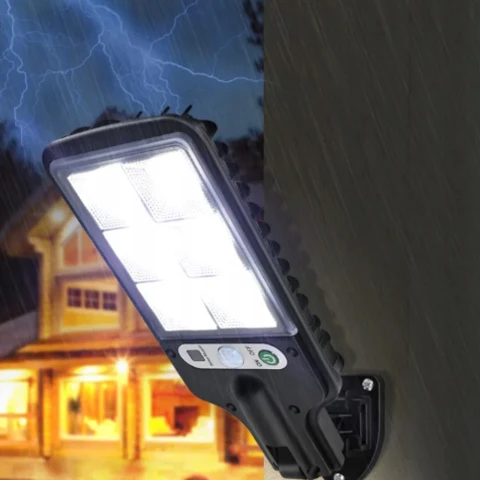 MOCNA LAMPA SOLARNA LED Z CZUJNIKIEM RUCHU I ZMIERZCHU OGRODOWA ULICZNA, Waga produktu z opakowaniem jednostkowym 0.28 kg