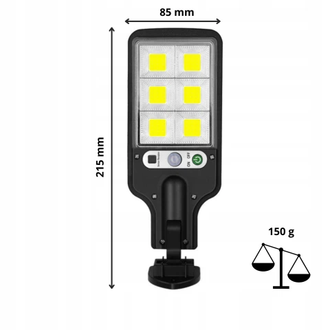 MOCNA LAMPA SOLARNA LED Z CZUJNIKIEM RUCHU I ZMIERZCHU OGRODOWA ULICZNA, Stan opakowania oryginalne