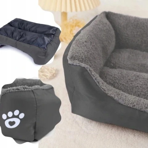 LEGOWISKO DLA PSA KOTA 50x40 KANAPA SOFA XL PODUSZKA KOJEC WODOODPORNY PIES, Kolor szary