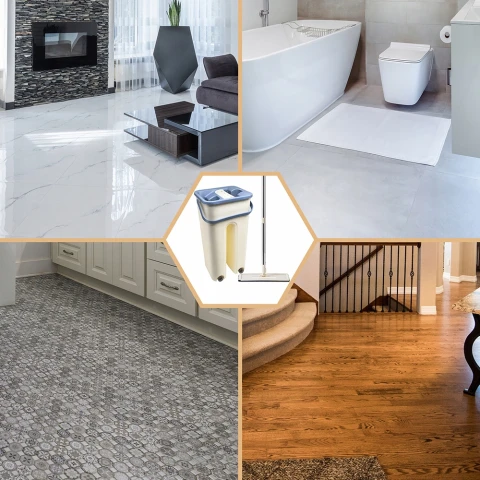 Ale Hity | MOP Z WIADREM PŁASKI DWUKOMOROWY Z WYCISKACZEM WIADRO OBROTOWY DO PODŁÓG