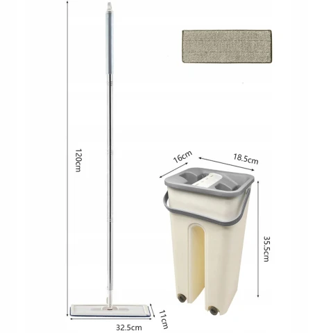 Ale Hity | MOP Z WIADREM PŁASKI DWUKOMOROWY Z WYCISKACZEM WIADRO OBROTOWY DO PODŁÓG