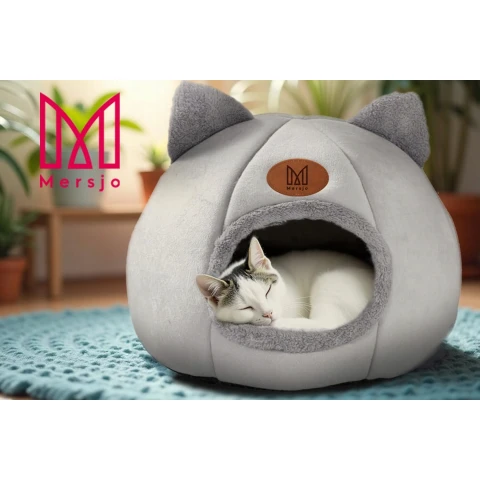 Domek dla kota, budka, legowisko pluszowe DAISY, Materiał plusz