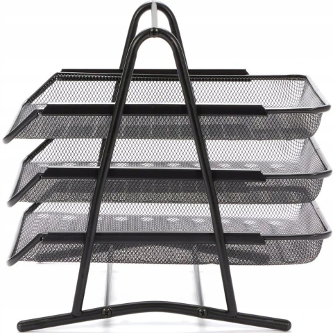 Ale Hity | Zestaw 3 półek szuflad metalowych siatka na biurko