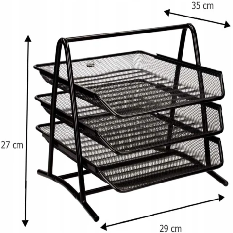 Ale Hity | Zestaw 3 półek szuflad metalowych siatka na biurko