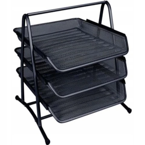 Ale Hity | Zestaw 3 półek szuflad metalowych siatka na biurko