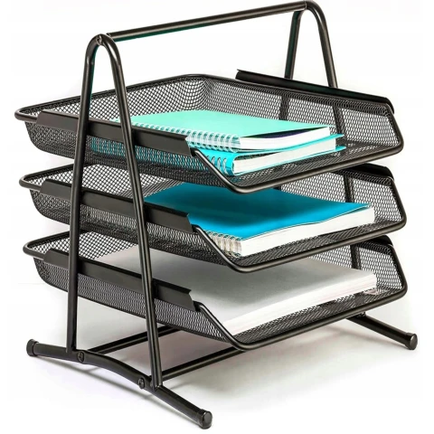 Ale Hity | Zestaw 3 półek szuflad metalowych siatka na biurko