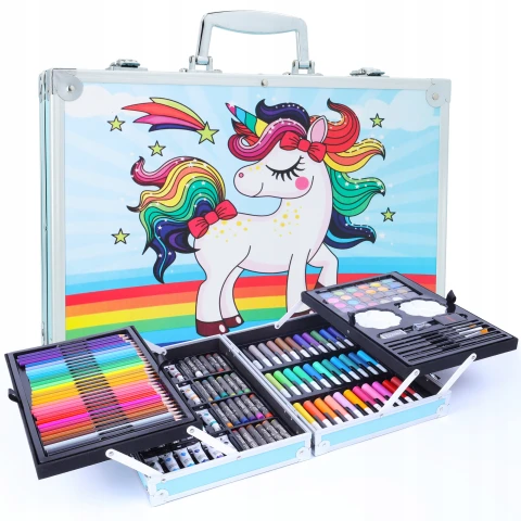Zestaw Artystyczny Plastyczny Do Malowania Kredki Walizka 144el Dla Dzieci