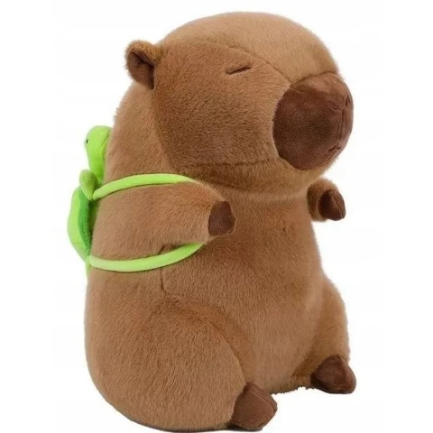 PLUSZOWA ZABAWKA KAPIBARA Z PLECAKIEM 45 CM Z PLUSZOWYM ŻÓŁWIEM PLUSZAK