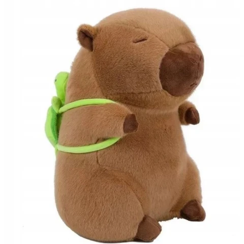 PLUSZOWA ZABAWKA KAPIBARA Z PLECAKIEM 45 CM Z PLUSZOWYM ŻÓŁWIEM PLUSZAK