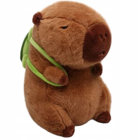 PLUSZOWA ZABAWKA KAPIBARA Z PLECAKIEM 45 CM Z PLUSZOWYM ŻÓŁWIEM PLUSZAK Materiał: tkanina