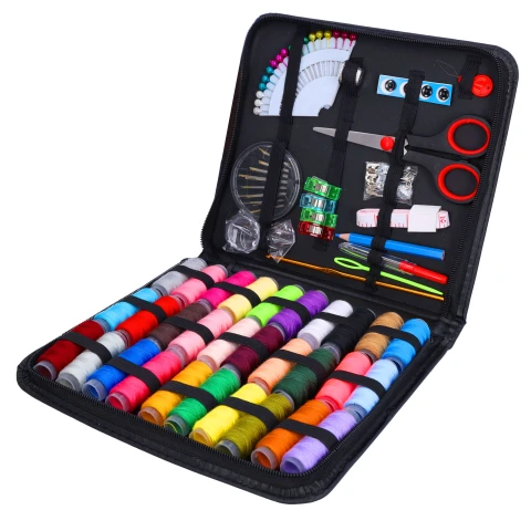 Ale Hity: ZESTAW DO SZYCIA przybornik krawiecki nici igły nożyczki centymetr 112 el.