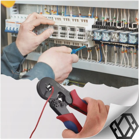 ZACISKARKA PRASKA DO KONEKTORÓW KOŃCÓWEK KABLI TULEJEK 0.25-10mm² 1500szt.